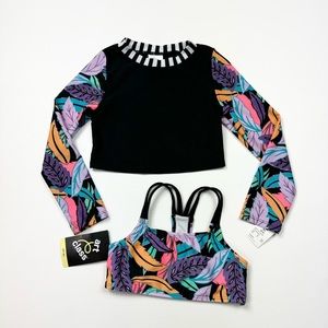 NEW! Lot of 2 Girl’s Art Class UPF 50+ Cropped Long Sleeve & Bikini Tank Size XS